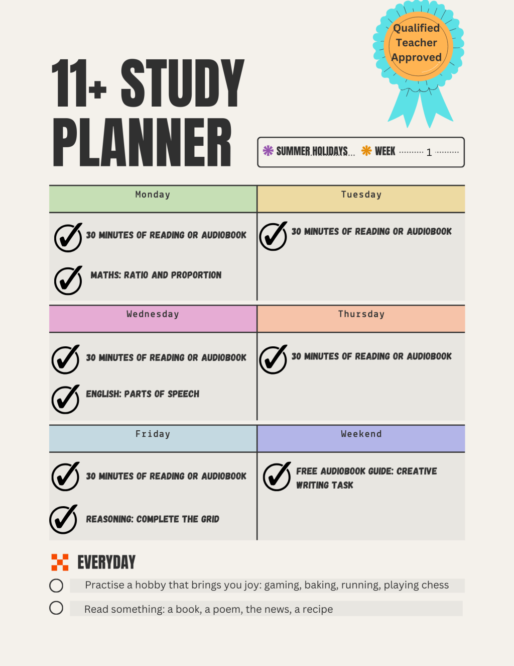 Free 11+ Study Guide: Summer Holidays Week&nbsp;1