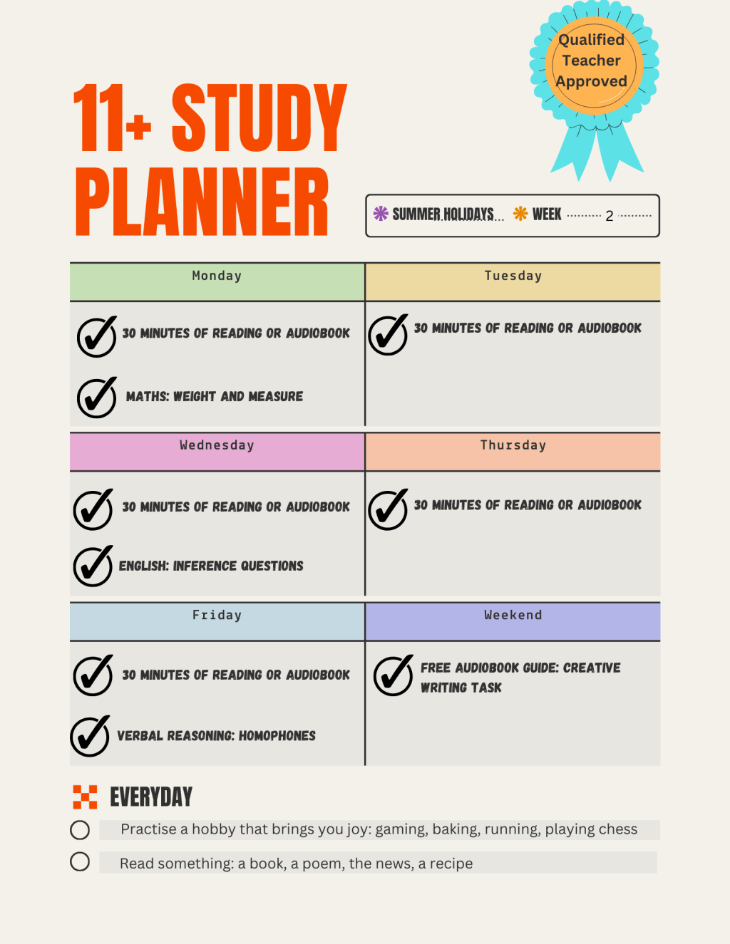 Free 11+ Study Guide: Summer Holidays Week&nbsp;2